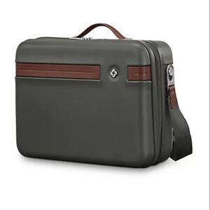 Samsonite Virtuosa Train Case Stylish Green  and Brown Bag